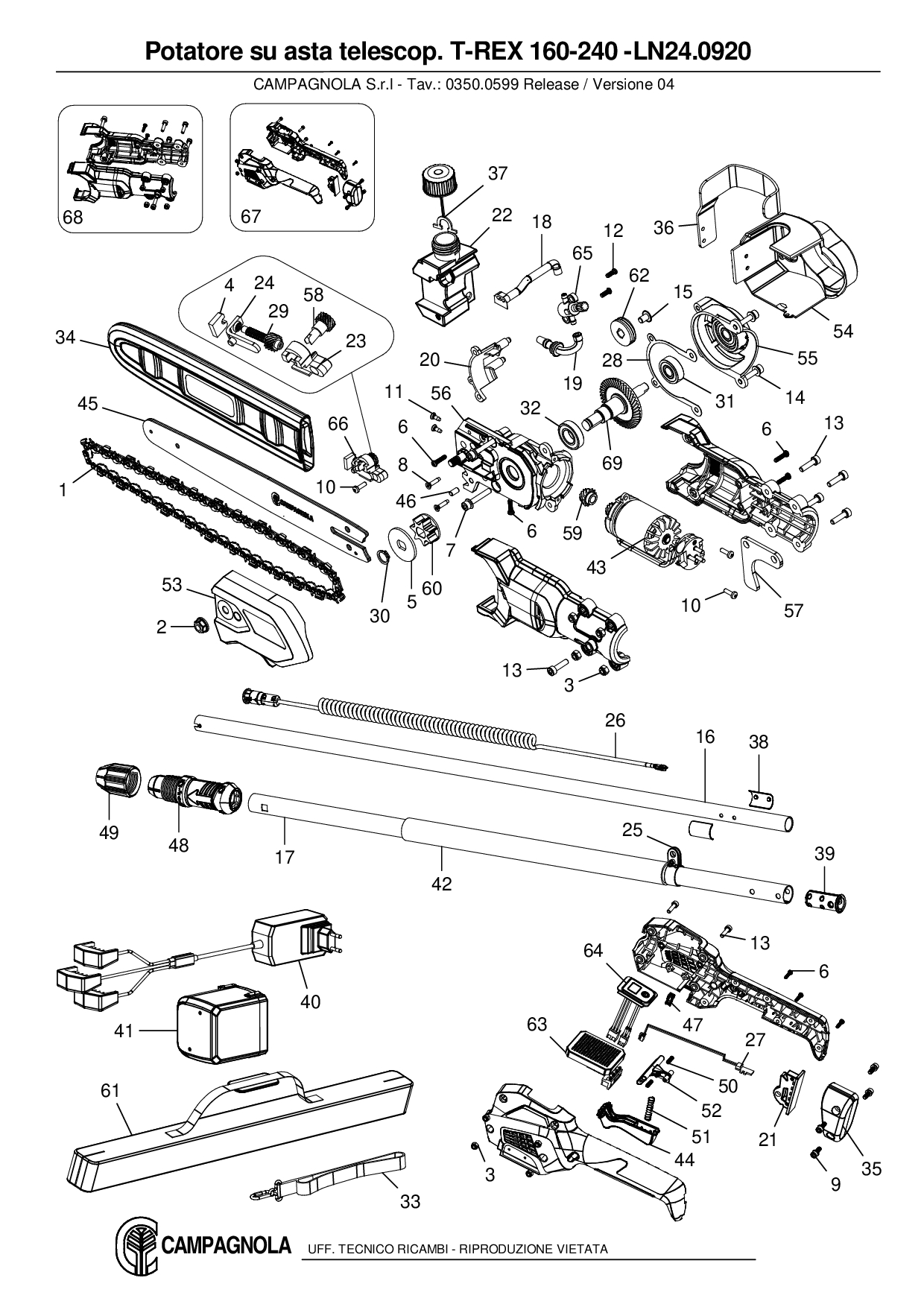 LN24.0920_Potatore su asta telescop. T-REX 160-240 cm